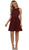 May Queen - Beaded Illusion Jewel Cocktail Dress 1556 - 1 pc Burgundy In Size 18 Available CCSALE 18 / Burgundy
