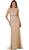 May Queen - Bedazzled Sheer Bateau Sheath Evening Dress Evening Dresses 6 / Champagne