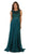 May Queen Bridal - MQ1519 Cap Sleeve Soutache Adorned A-Line Bridal Gown Bridesmaid Dresses 4 / Hunter-Grn
