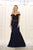 May Queen Bridal - RQ7561 Floral Lace Appliqued Lattice Trumpet Bridal Gown Special Occasion Dress 4 / Navy