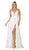 May Queen Bridal - RQ7738 Strappy Appliqued A-Line Dress with Slit Wedding Dresses 2 / White