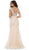 May Queen - Cap Sleeve Rhinestone Embellished Evening Gown RQ7521 - 1 pc Ivory in Size 18 Available CCSALE