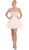 May Queen - Crystal Embellished Strapless A-Line Cocktail Dress Special Occasion Dress 4 / White/Blush