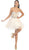 May Queen - Crystal Embellished Strapless A-Line Cocktail Dress Special Occasion Dress 4 / White/Champagne