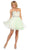 May Queen - Crystal Embellished Strapless A-Line Cocktail Dress Special Occasion Dress 4 / White/Mint