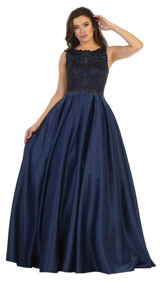 May Queen - Embellished Bateau Pleated Ballgown RQ7744