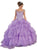 May Queen - Embellished Illusion Off-Shoulder Ruffled Quinceanera Ballgown Special Occasion Dress 4 / Lilac