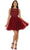 May Queen - Embellished Jewel A-line Homecoming Dress Special Occasion Dress 4 / Burgundy