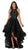 May Queen Embroidered Illusion Lattice High Low Gown CCSALE 8 / Black