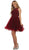 May Queen - Floral Applique A Line Cocktail Dress Cocktail Dresses 4 / Burgundy