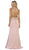 May Queen - Gilded Halter Neck Trumpet Dress MQ1538 - 1 pc Blush In Size 2 Available CCSALE 2 / Blush