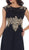 May Queen Gilded Lace Illusion Bateau A-line Evening Dress MQ1460 CCSALE 18 / Black