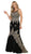 May Queen - Gilt Lace Illusion Scoop Trumpet Dress RQ7546 - 1 pc Black In Size 16 Available CCSALE 16 / Black