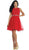 May Queen - Illusion Jewel Appliqued A-Line Cocktail Dress Cocktail Dresses 4 / Red
