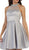 May Queen Jeweled Illusion Halter Sleek A-Line Dress -  1 pc Silver in Size 4 and 1 pc Coral in Size 20 Available CCSALE