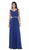 May Queen - Jeweled V-Neck Chiffon A-Line Prom Dress Special Occasion Dress 22 / Royal