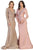 May Queen - Lace Adorned V-Neck Evening Dress MQ1772 Mother of the Bride Dresses 6 / Cappuccino