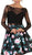 May Queen Lace and Floral Print Two-Piece Cocktail Dress - 1 pc Black In Size 4 Available CCSALE 4 / Black