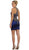 May Queen - Lace Appliqued Halter Sheath Cocktail Dress - 1 pc Navy In Size 4 Available CCSALE 4 / Navy