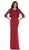 May Queen - Lace Ornate Ruched Bodice Sheath Prom Dress Special Occasion Dress M / Burgundy