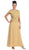 May Queen - Laced Short Sleeve Formal Gown MQ571 - 1 pc Gold In Size M Available CCSALE M / Gold