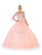 May Queen - LK111 Bell Sleeve Appliqued Off Shoulder Ballgown Quinceanera Dresses 4 / Blush