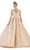 May Queen - LK112 Pearl-Beaded Plunging Bodice Ballgown Quinceanera Dresses 4 / Champagne