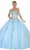 May Queen LK113 - Off Shoulder Floral Applique Ballgown Ball Gowns