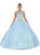May Queen - LK115 Cap Sleeve Beaded Lace Corset Ballgown Quinceanera Dresses 2 / Baby Blue
