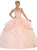 May Queen - LK118 Cap Sleeve Scalloped Illusion V-Neck Gown Special Occasion Dress 2 / Blush