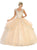 May Queen - LK118 Cap Sleeve Scalloped Illusion V-Neck Gown Special Occasion Dress 2 / Champagne