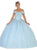 May Queen - LK119 Off Shoulder Trailing Florals Ballgown Quinceanera Dresses 2 / Baby Blue