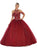 May Queen - LK121 Halter Neck Cold Shoulder Embellished Ballgown Quinceanera Dresses 2 / Burgundy