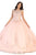 May Queen - LK130 Embellished Scoop Neck Ballgown Quinceanera Dresses 4 / Blush/Gold