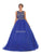 May Queen - LK137 Sleeveless Appliqued Sheer Cutout Back Gown Prom Dresses 4 / Royal