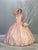 May Queen - LK149 Glitter Floral Appliqued Ballgown Quinceanera Dresses 2 / Blush