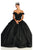 May Queen LK154 - Floral Applique Ballgown Ball Gowns 4 / Black
