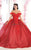 May Queen LK154 - Floral Applique Ballgown Ball Gowns 4 / Red