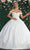 May Queen LK154 - Floral Applique Ballgown Special Occasion Dress 4 / Ivory