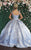 May Queen LK156 - Ornated Sleeveless Bodice Box Pleated Ball gown Special Occasion Dress In Blue