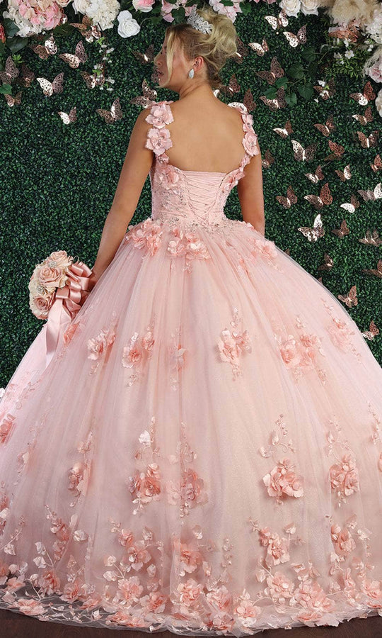 May Queen LK157 - Floral Sleeveless Formal Ballgown