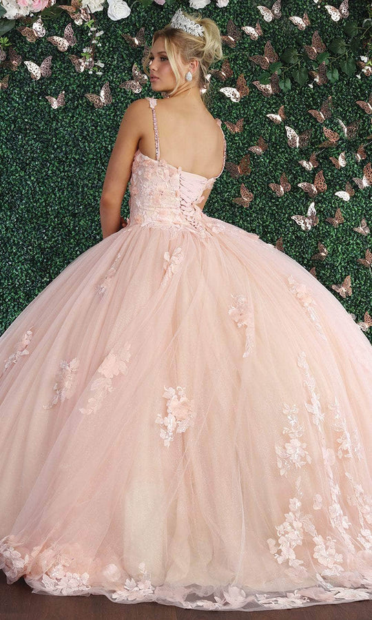 May Queen LK159 - Floral Appliqued Sweetheart Ballgown