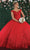 May Queen LK160 - 3D Floral Appliques Sweetheart Ball gown Special Occasion Dress 4 / Red
