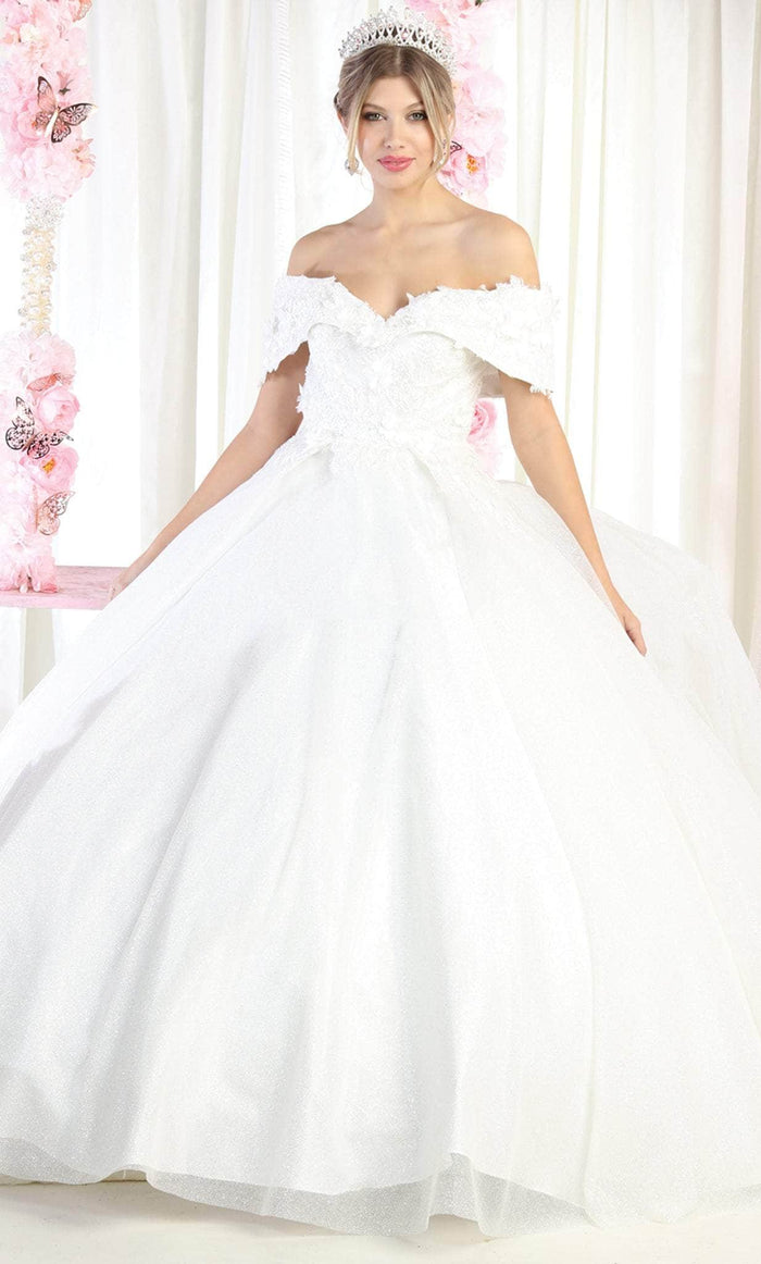 May Queen LK165 - Applique Quinceanera Ballgown Ball Gowns 4 / Ivory