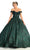 May Queen LK169 - Shimmering Off Shoulder A-Line Gown Ball Gowns 2 / Huntergreen
