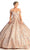 May Queen LK169 - Shimmering Off Shoulder A-Line Gown Ball Gowns 2 / Rosegold