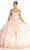 May Queen LK170 - Embellished Off Shoulder A-Line Gown Ball Gowns 4 / Blush