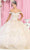 May Queen LK170 - Embellished Off Shoulder A-Line Gown Ball Gowns 4 / Champagne