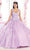 May Queen LK171 - Wide Strap Floral Glitter Ballgown Ball Gowns 4 / Lilac