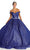 May Queen LK176 - Off Shoulder Glittered Ballgown Ball Gowns 4 / Royal